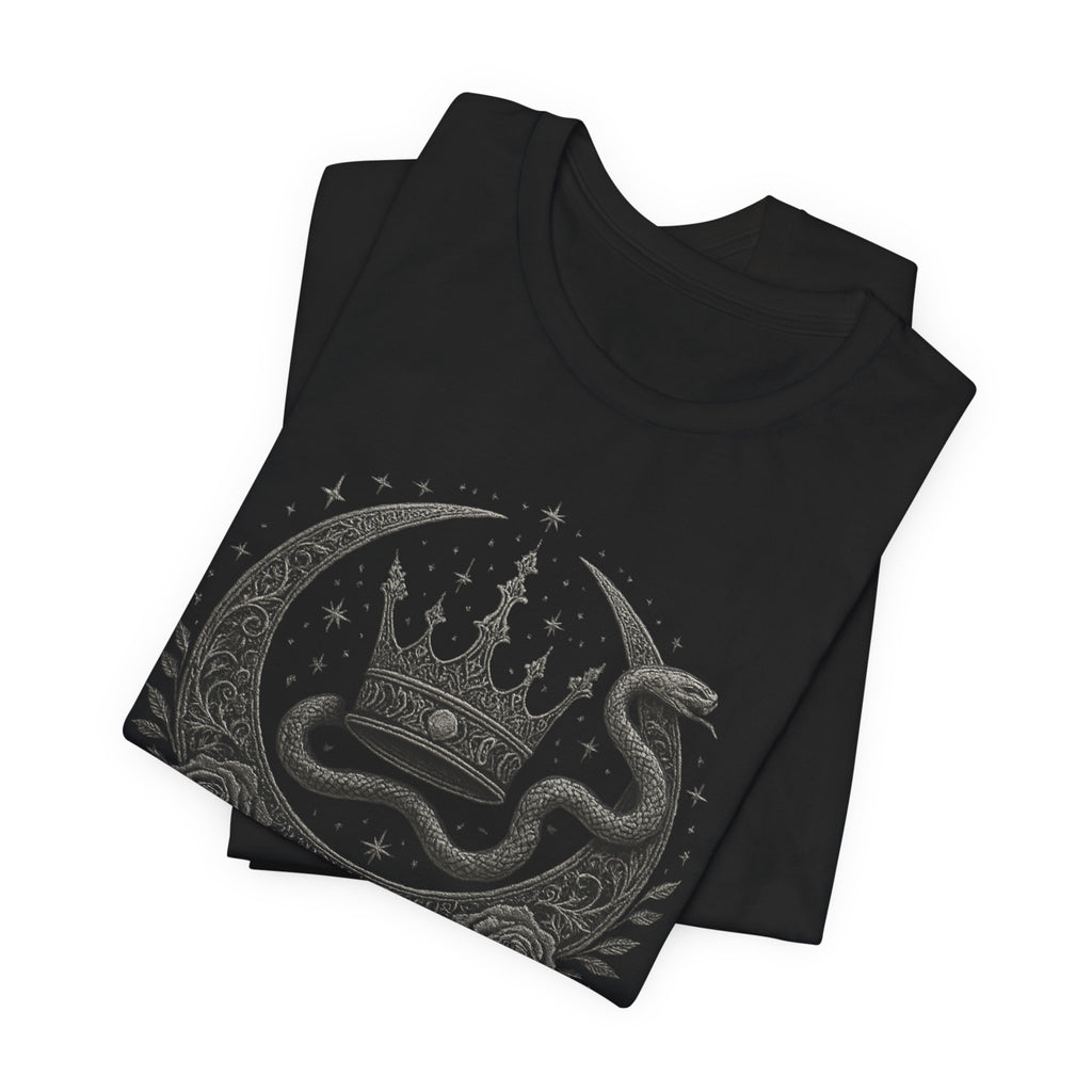 Nightborn Serpent Sovereign™ – Medieval Celestial Engraved Tee