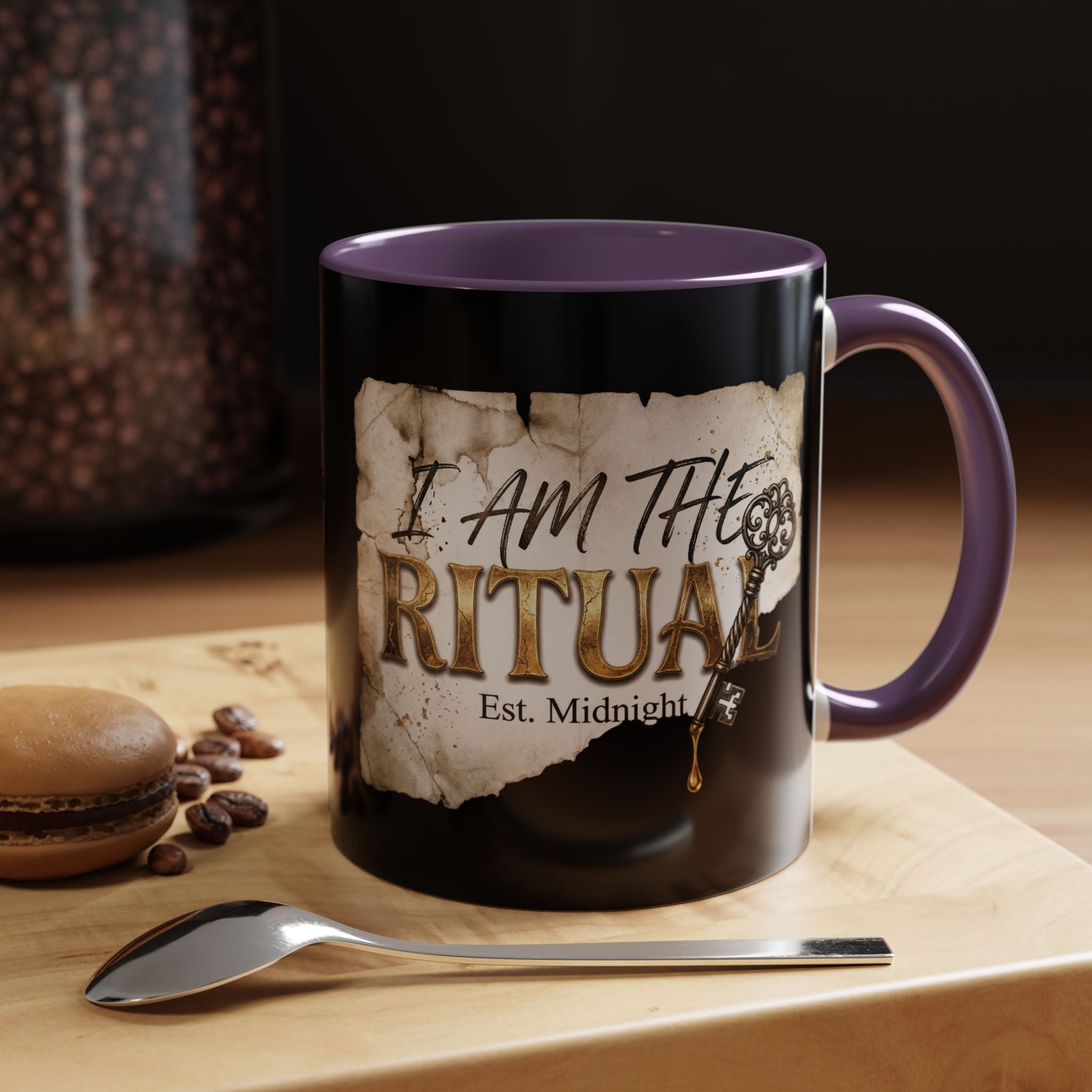 Ritual Coffee Mug — "I Am The Ritual" Black Accent Mug (11/15oz) - The Bela Vibe House of Moonfire