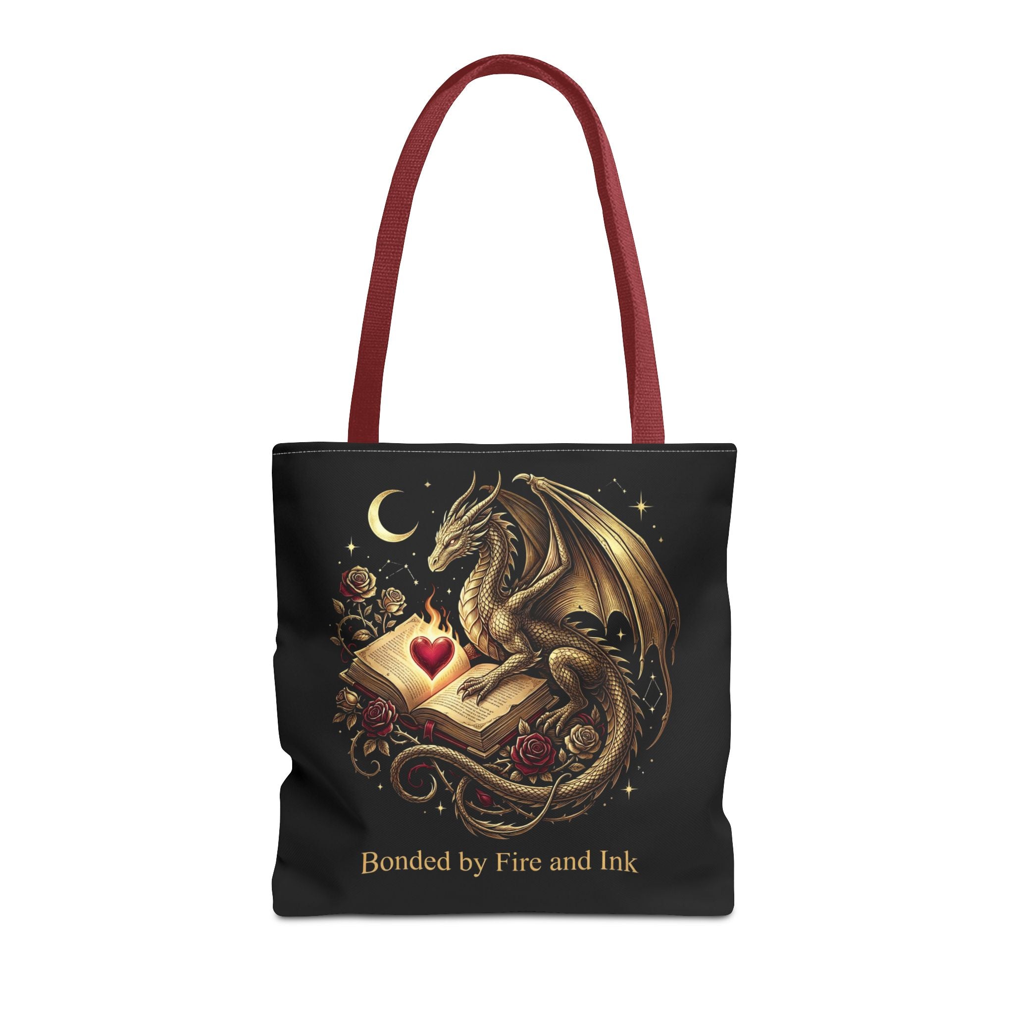 Bonded by Fire and Ink Dragon Tote Bag — Fantasy Book Lover Canvas Tote - The Bela Vibe House of Moonfire