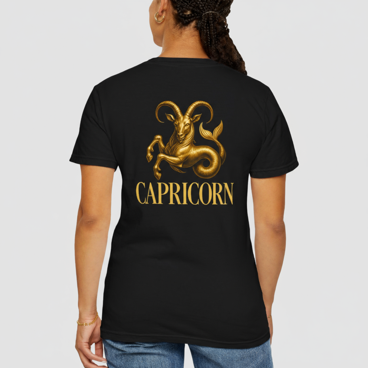 Golden Capricorn Goat T-shirt | Zodiac Astrology Tee
