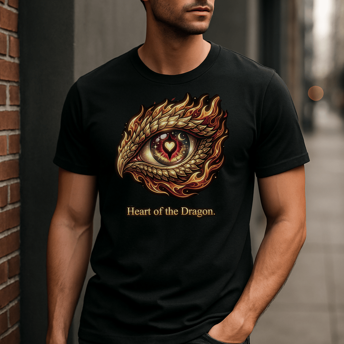 Heart of the Dragon Shirt (Dragon Eye + Fire Heart) | Comfort Colors 1717 | Fantasy Witchcore Tee - The Bela Vibe House of Moonfire