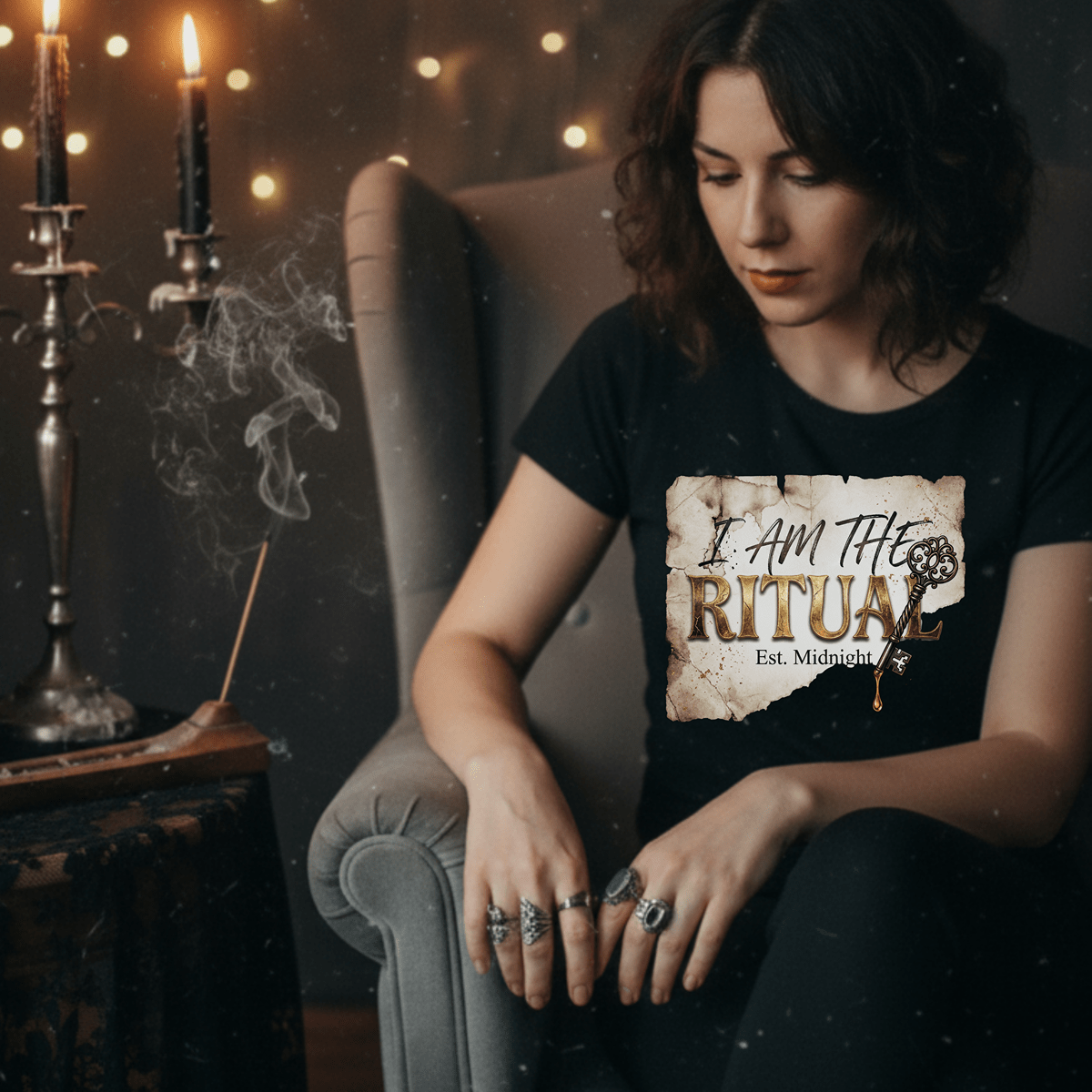 I Am The Ritual Shirt – Witchcore Grimoire Tee, Dark Feminine Gothic Top, Bookstagram WitchTok Aesthetic, Midnight Magic