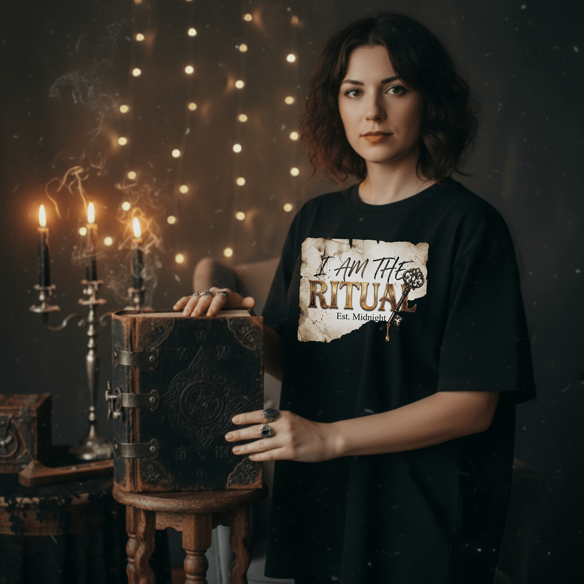 I Am The Ritual Shirt – Witchcore Grimoire Tee, Dark Feminine Gothic Top, Bookstagram WitchTok Aesthetic, Midnight Magic