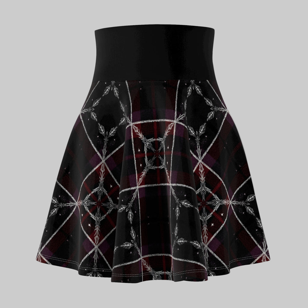 Black skirt with geometric pattern on a white background